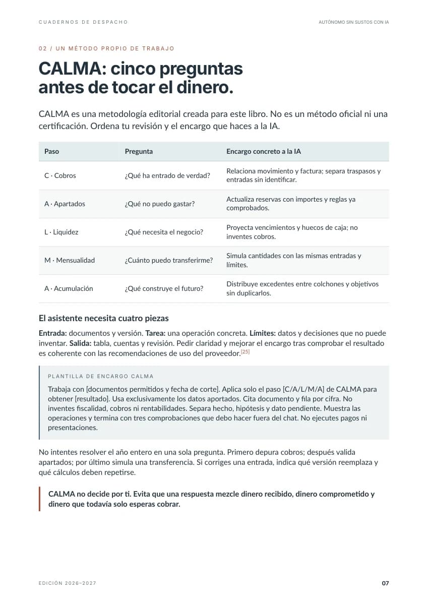 Ampliar la página 7: método CALMA para organizar el trabajo con IA