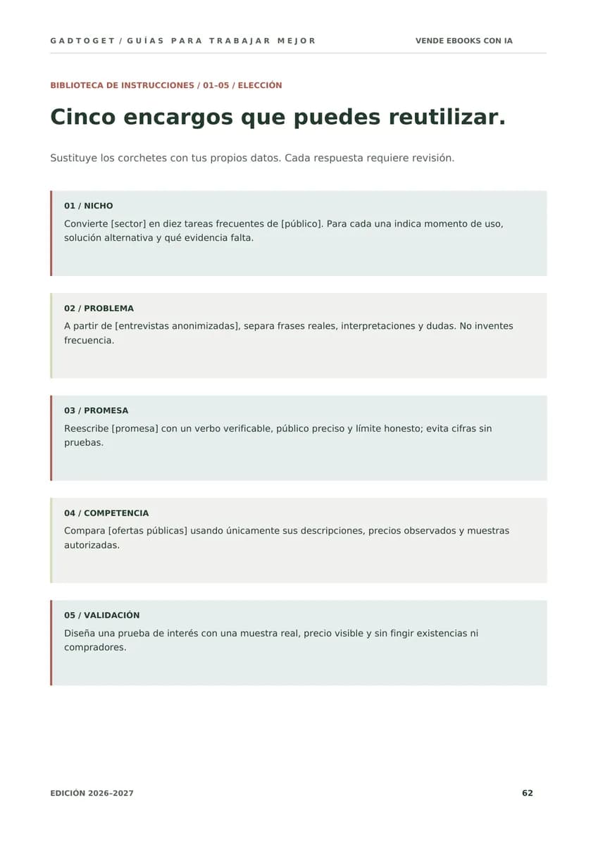 Ampliar la página 62: instrucciones 1 a 5 de la biblioteca