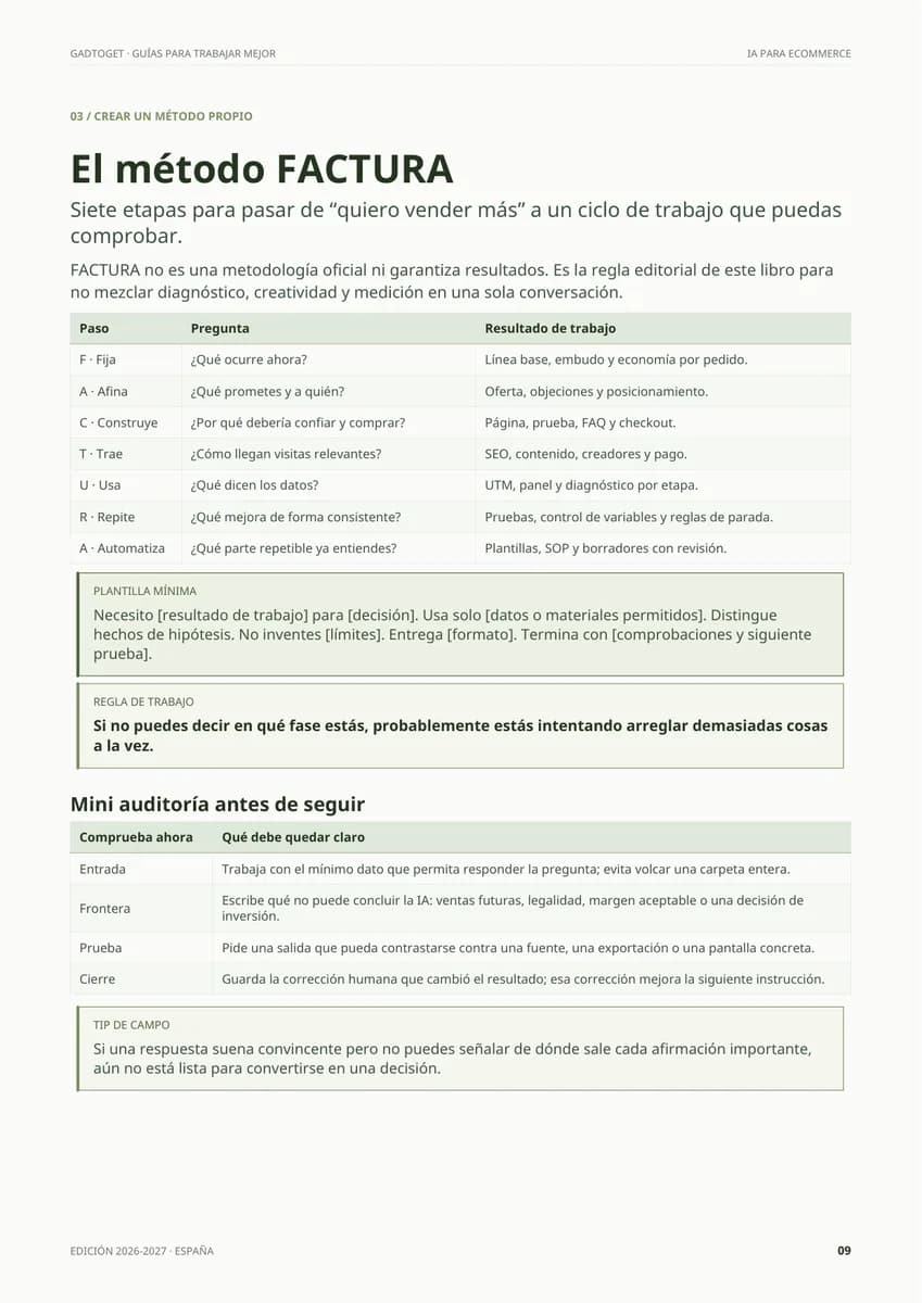 Ampliar la página 9: el método FACTURA en siete etapas