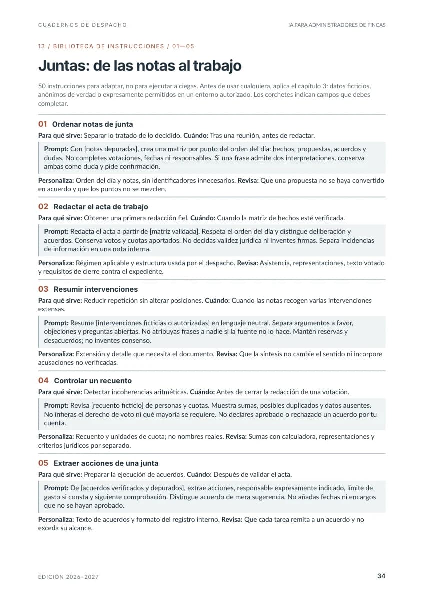 Ampliar la página 34 del ebook: cinco prompts explicados para juntas